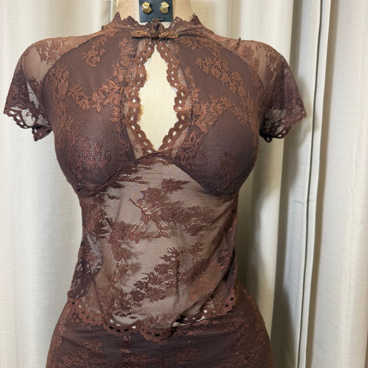 Lace skirt Set-Brown