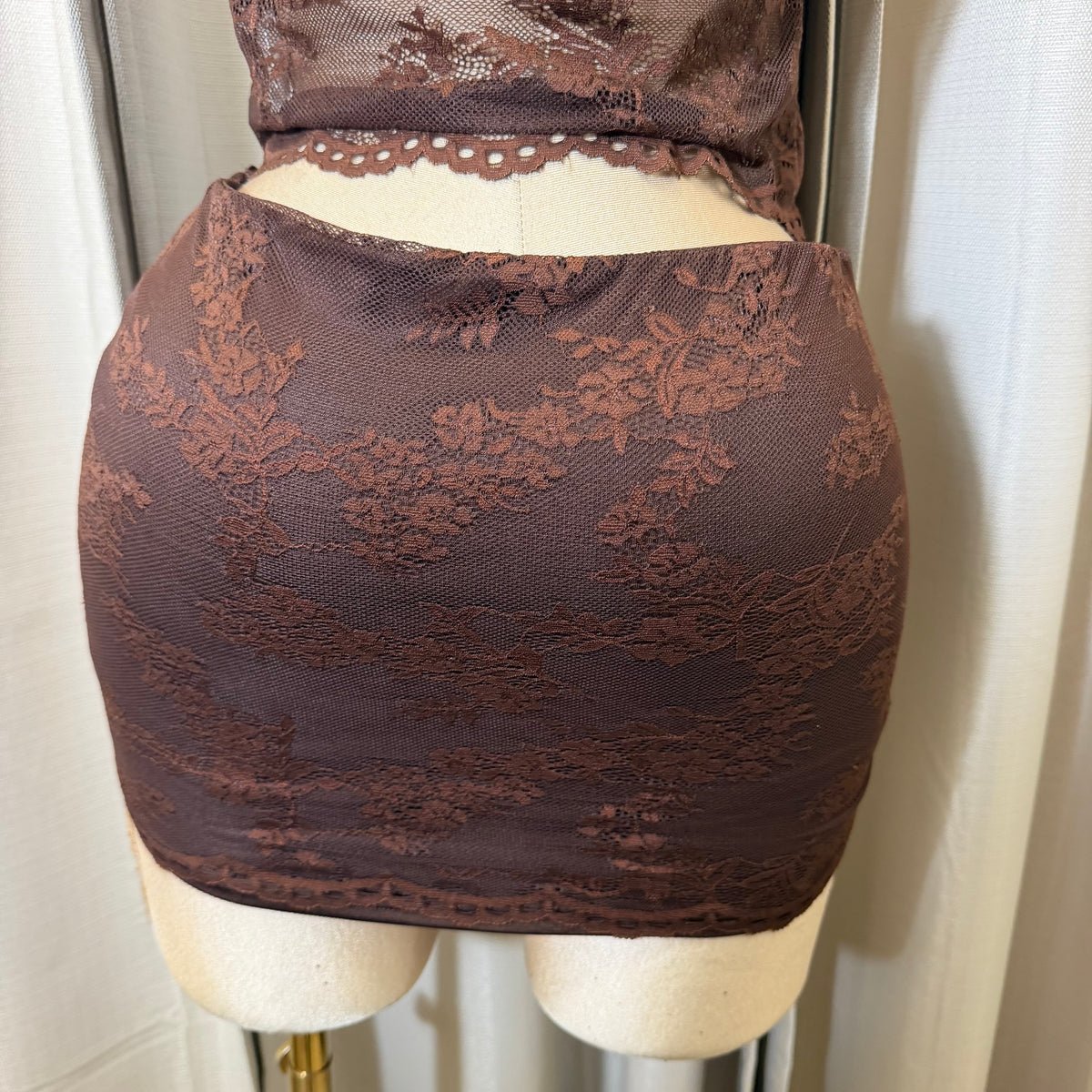 Lace skirt Set-Brown