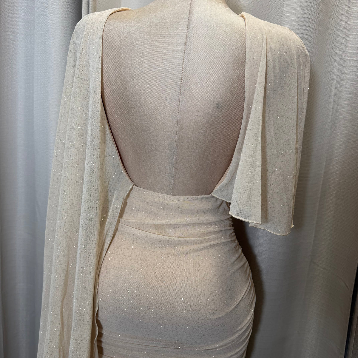 Glitter Mesh Dress-Gold