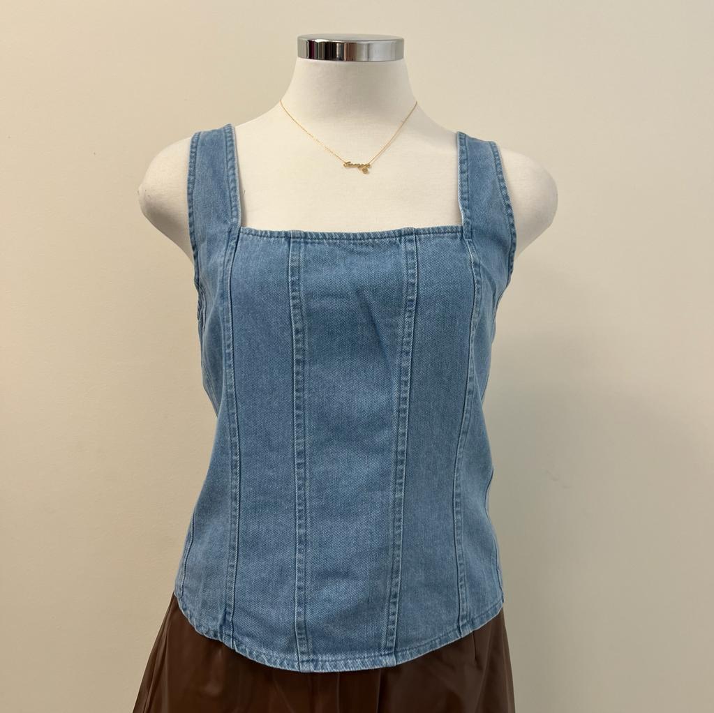 Julie Denim Boned Corset Top PL