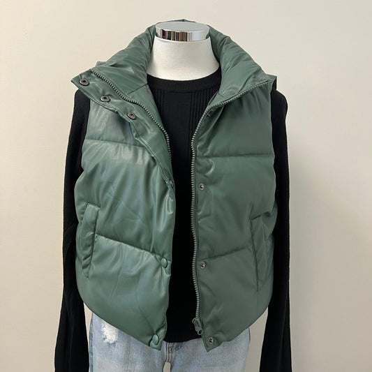 Ellie Leather Vest - Green