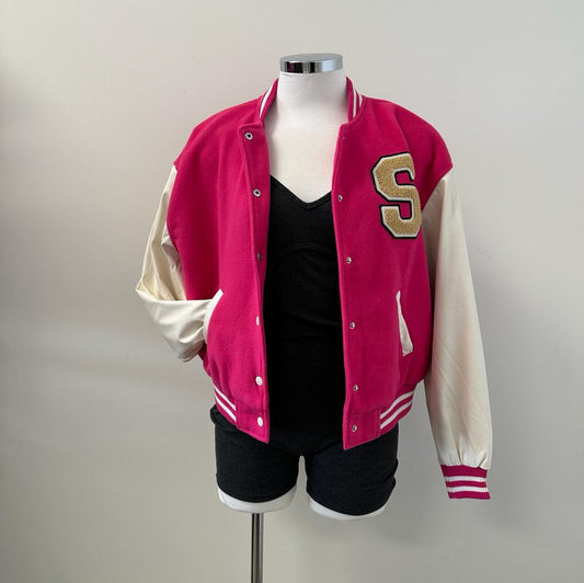 Avery Crop Jacket -Hot Pink