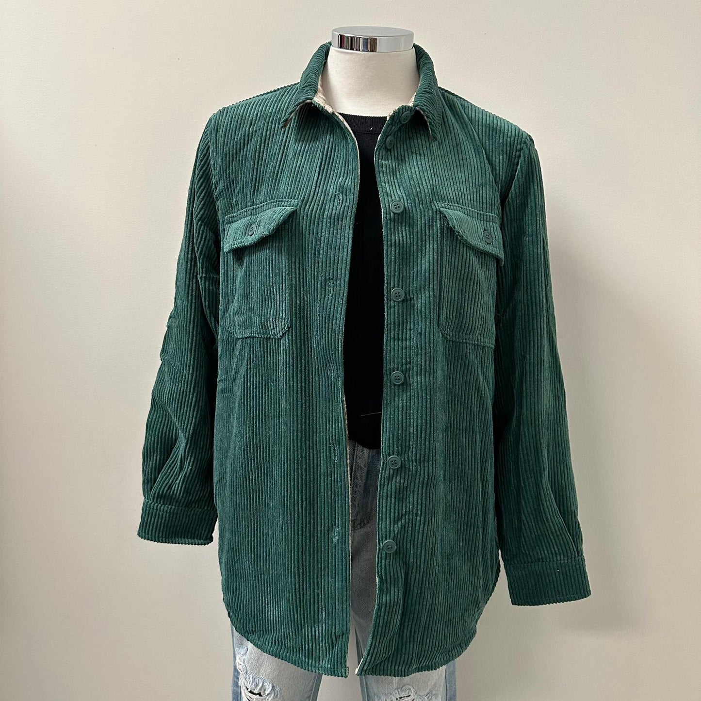 Gigi Reversible Corduroy Jacket -Hunter Green