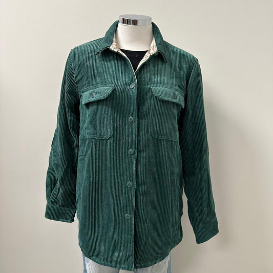 Gigi Reversible Corduroy Jacket -Hunter Green