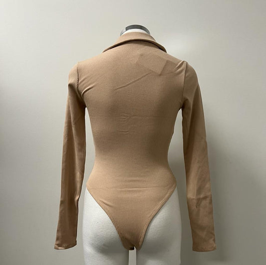 Vero Ribbed Bodysuit -Beige