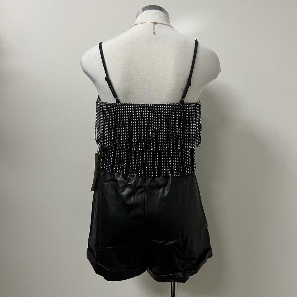 Mari Black Leather Short