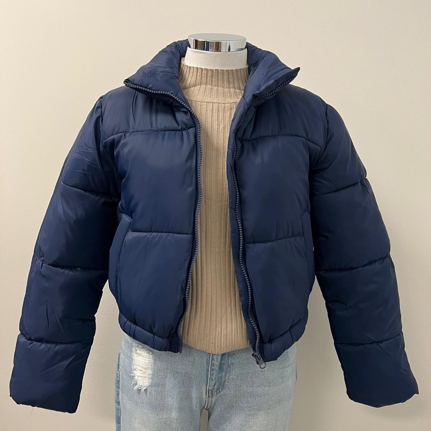 Genevieve Puff Jacket - Navy