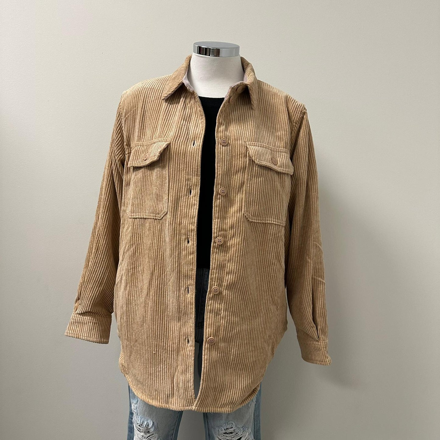 Gigi Reversible Corduroy Jacket-Camel