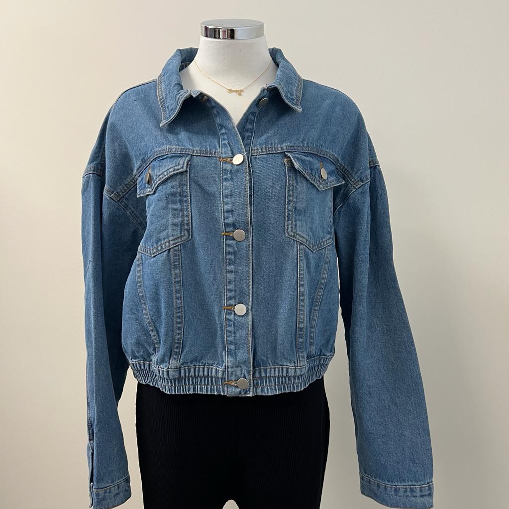 Jolie Cropped Long Sleeve Denim Jacket PL