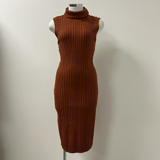 Heide Turtle Neck Sweater Dress PL- Brown